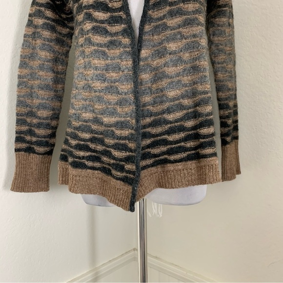 Jones New York Wool Mohair Blend wavy Stripe Ombré Cardigan Sweater Size Small - Picture 12 of 15